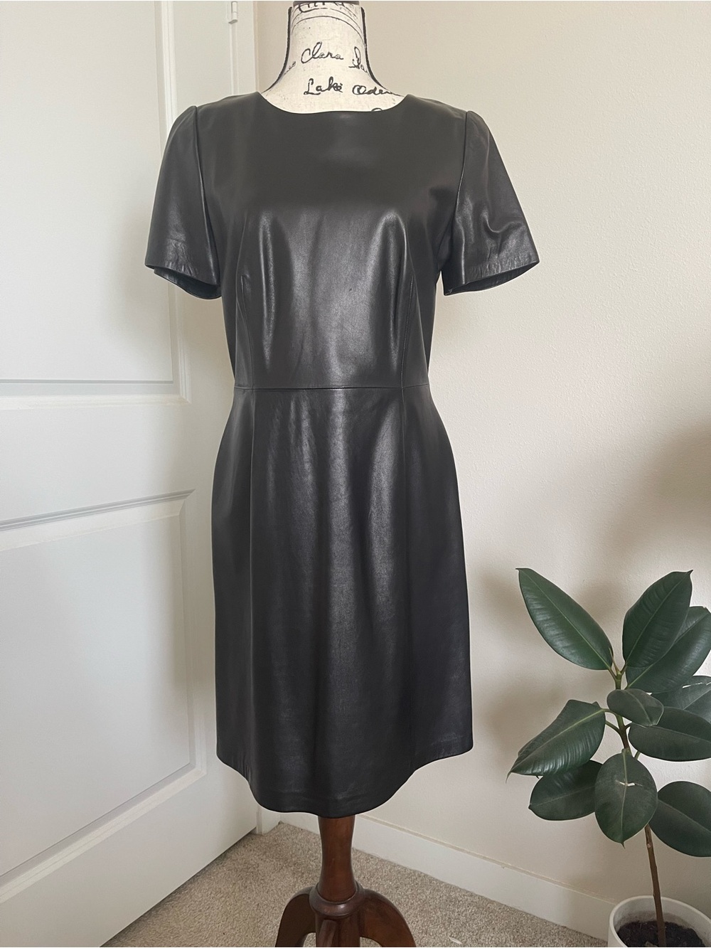 Black Genuine Leather Dress